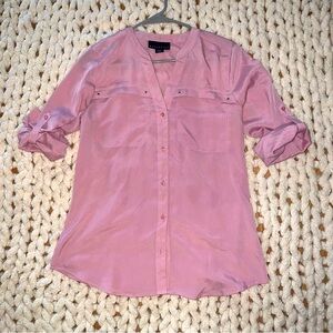 Attention Light Pink Button-Up Blouse